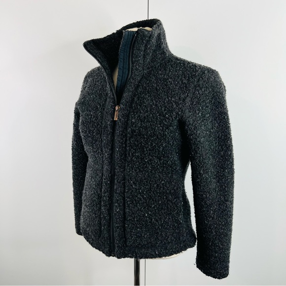 Nau Randygoat Black Charcoal Shearling Zip-Up Jacket - Picture 5 of 12